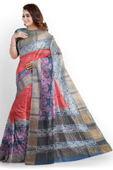 Pure Tussar Silk print saree