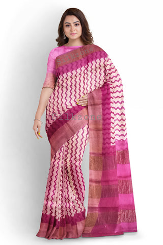 Pure Tussar Silk print saree