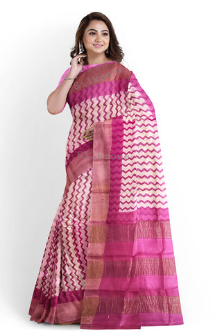 Pure Tussar Silk print saree