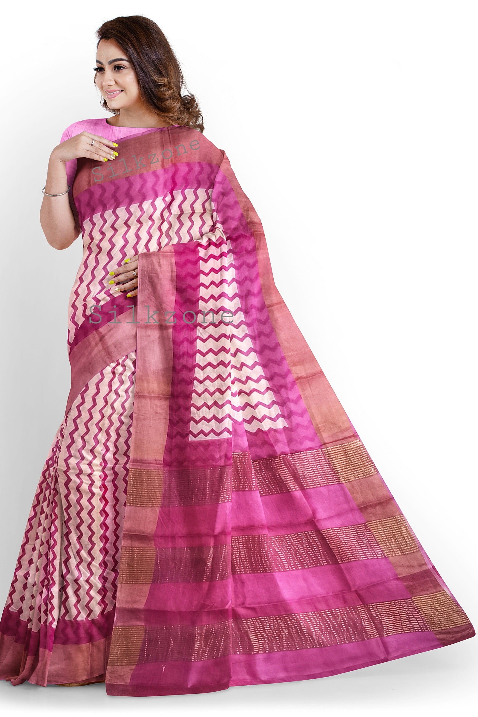 Pure Tussar Silk print saree