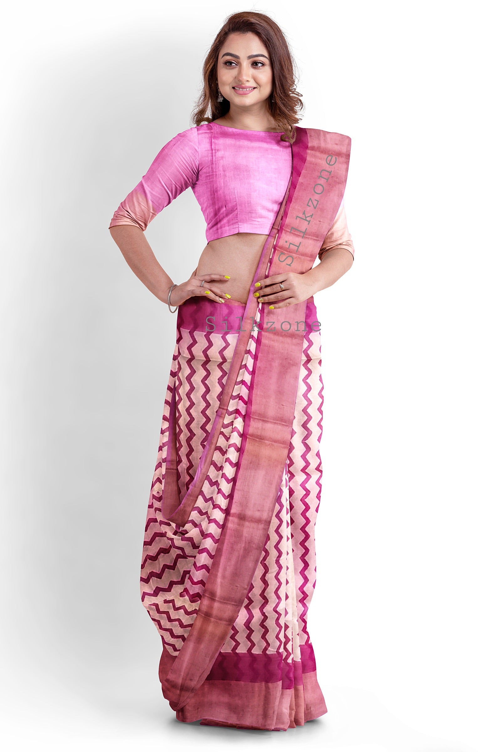 Pure Tussar Silk print saree