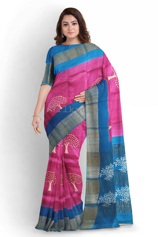 Pure Tussar Silk print saree