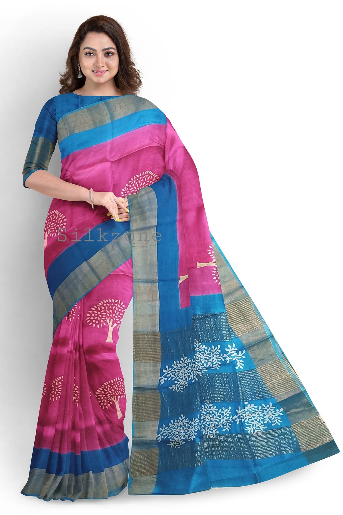 Pure Tussar Silk print saree