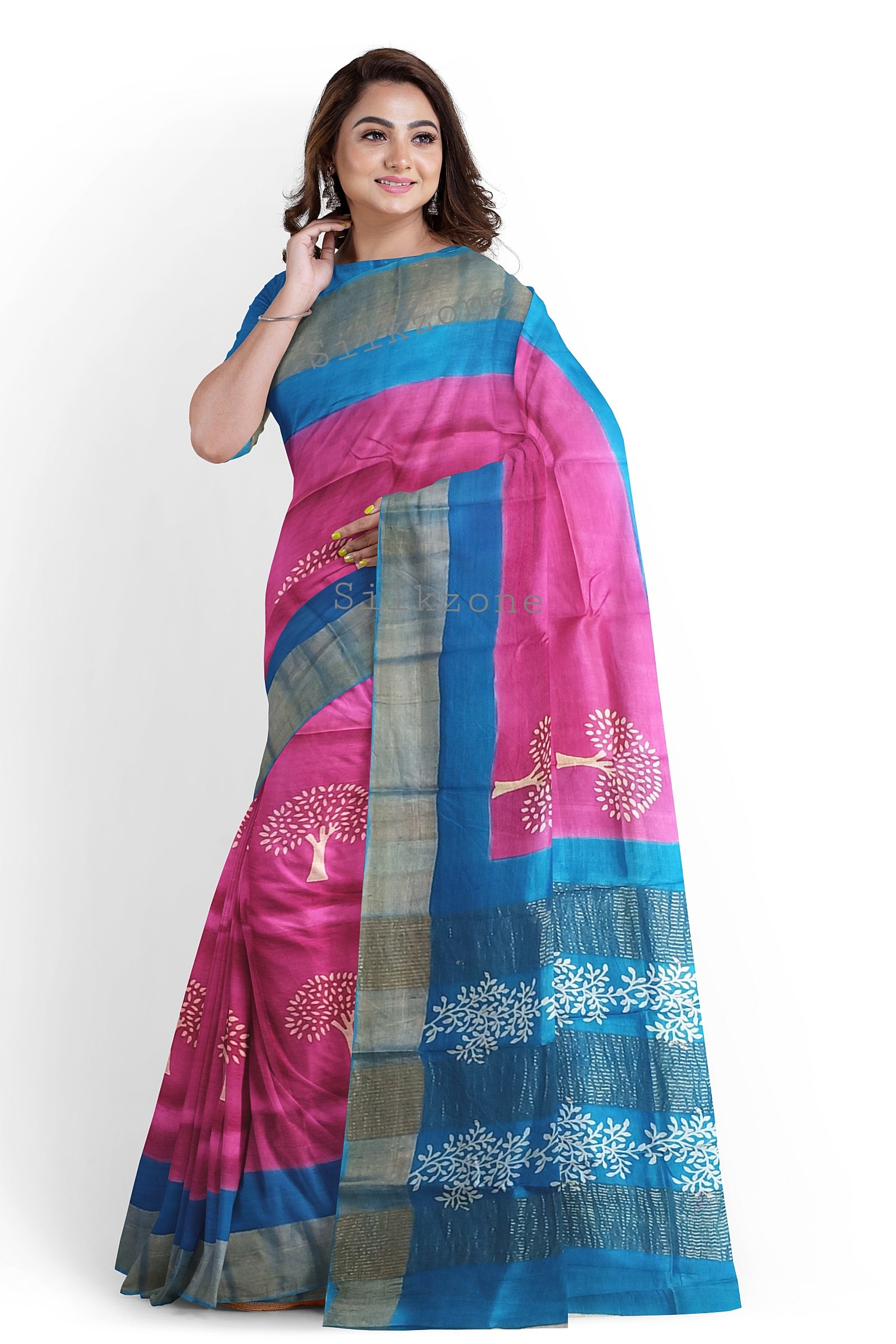 Pure Tussar Silk print saree