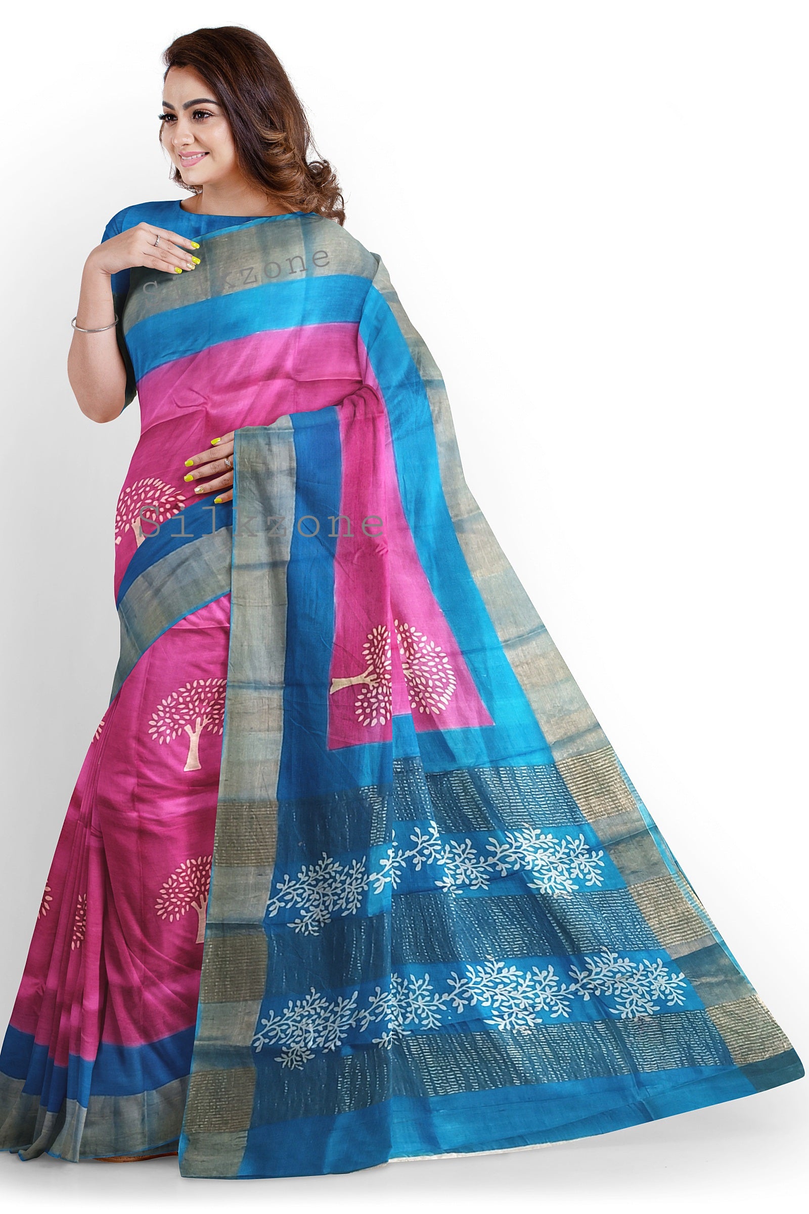 Pure Tussar Silk print saree