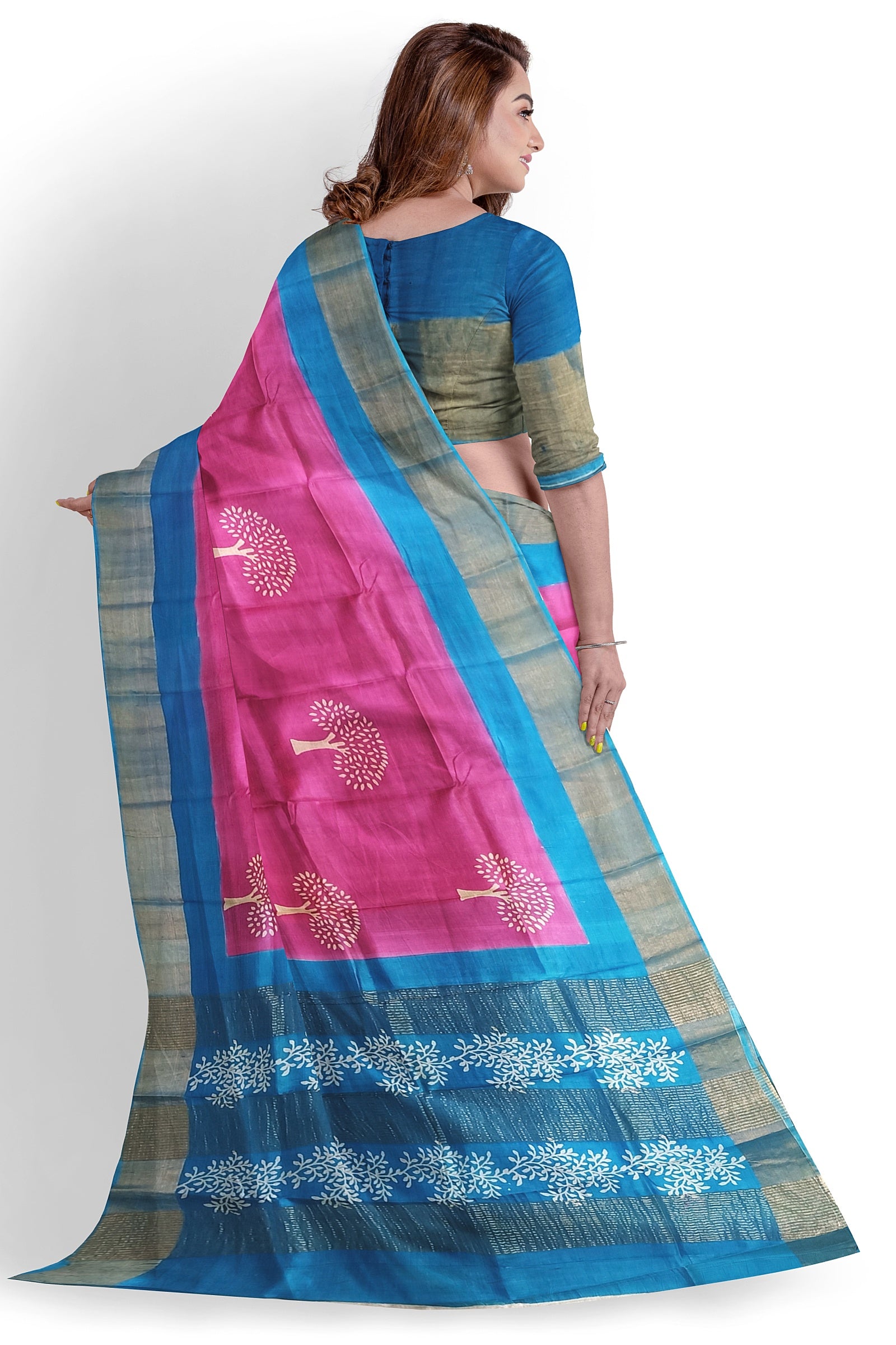 Pure Tussar Silk print saree