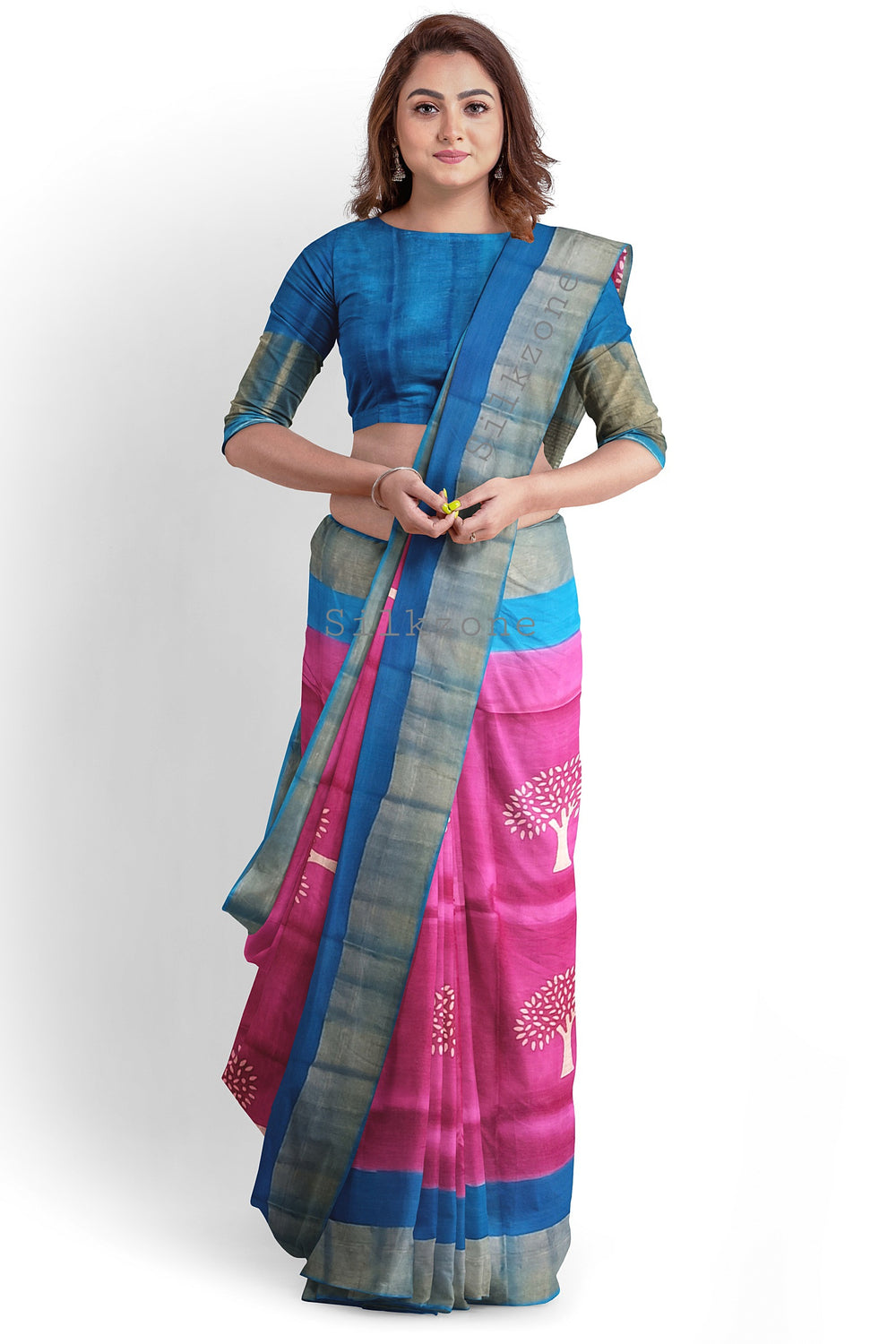 Pure Tussar Silk print saree