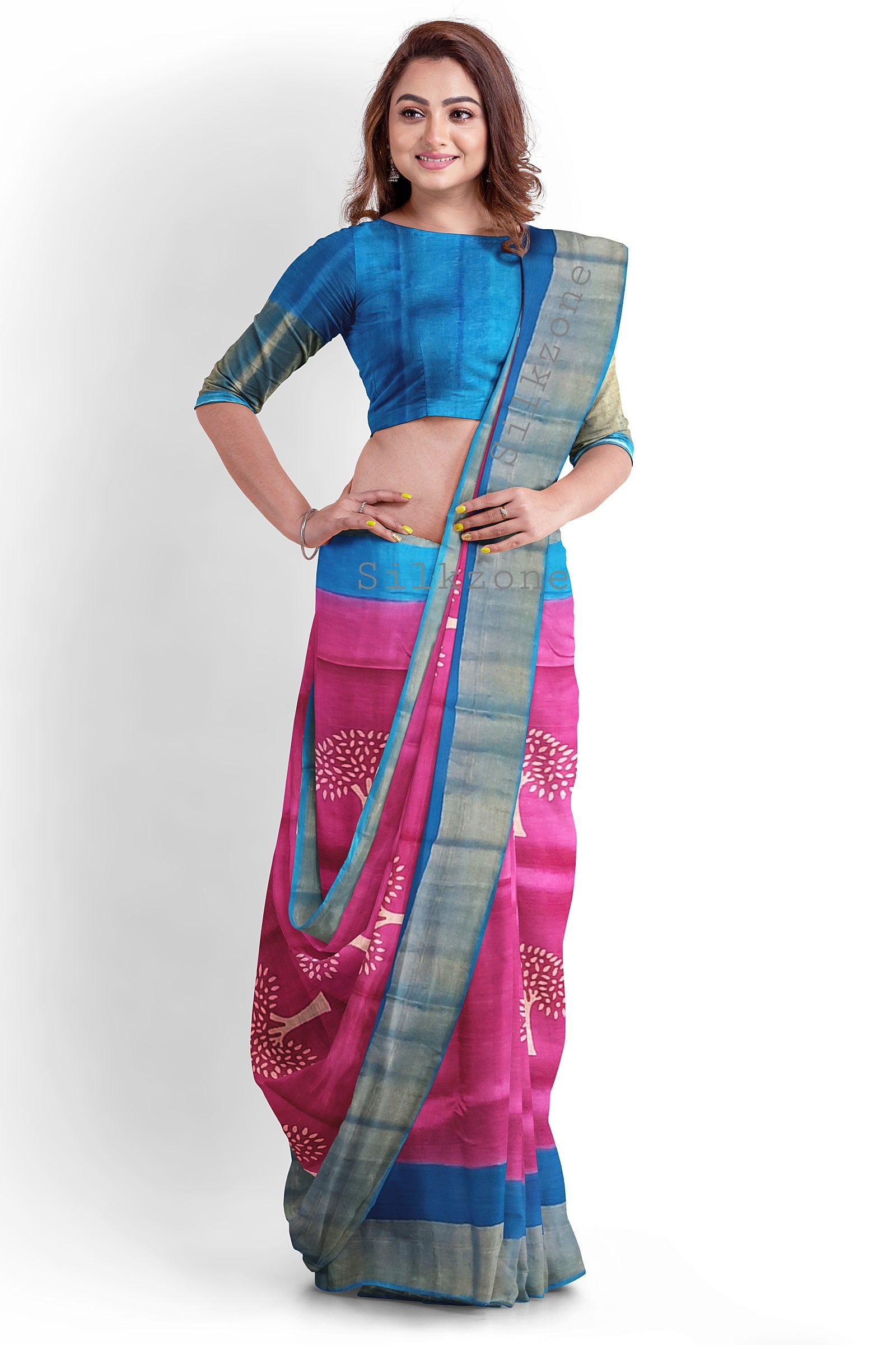 Pure Tussar Silk print saree