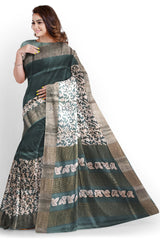 Pure Tussar Silk print saree
