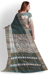 Pure Tussar Silk print saree