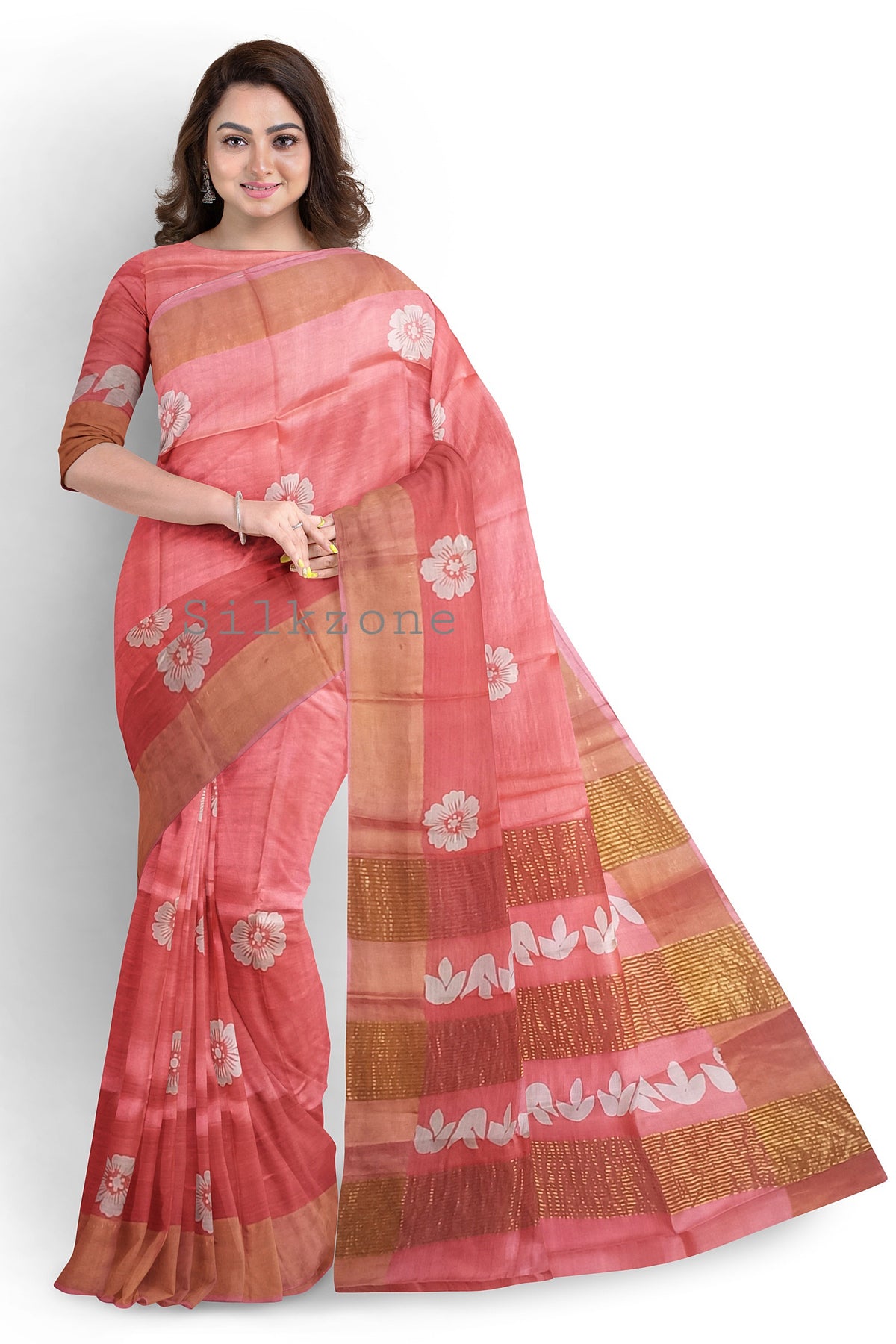 Pure Tussar Silk print saree