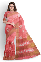 Pure Tussar Silk print saree