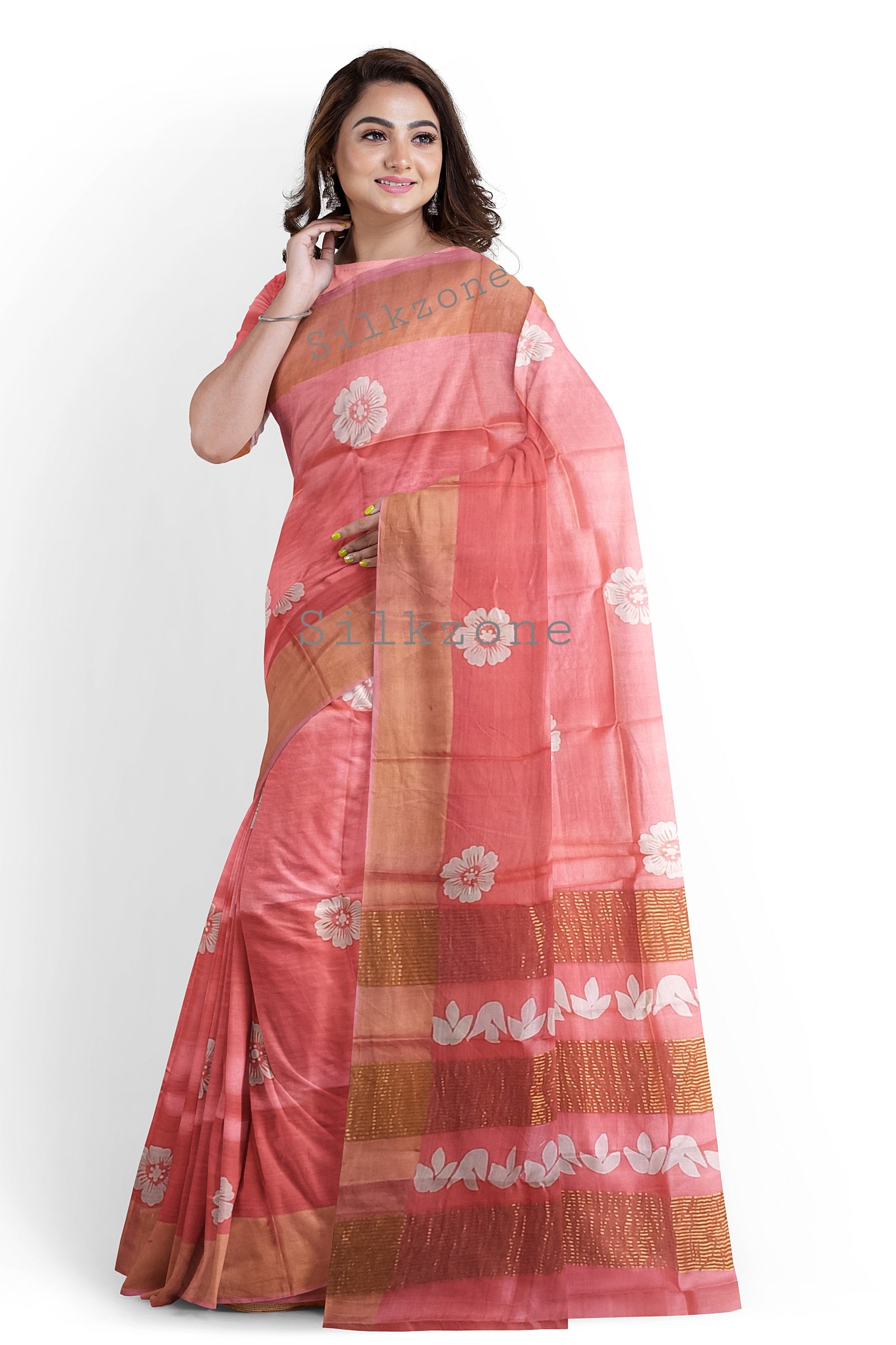 Pure Tussar Silk print saree