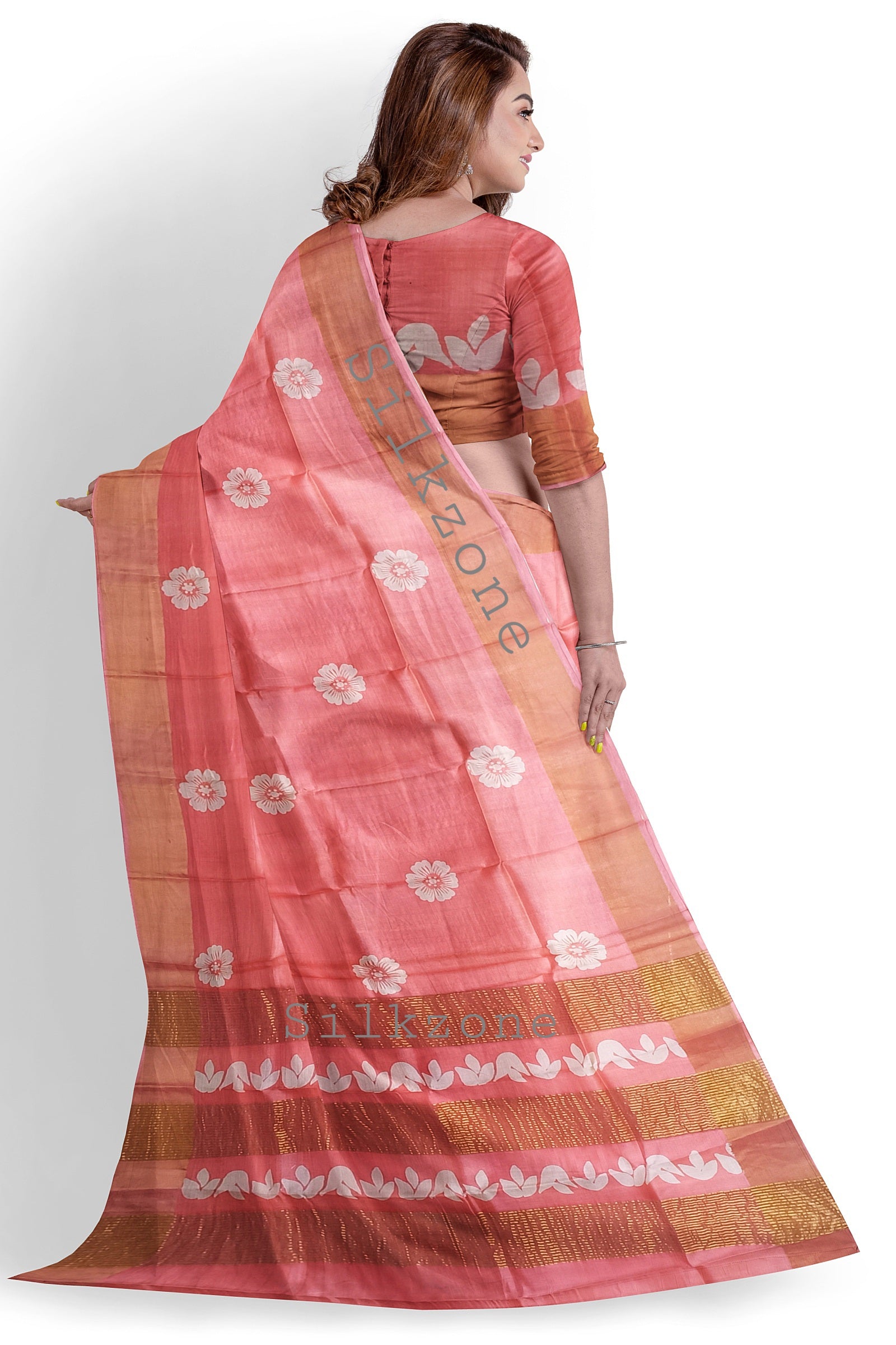Pure Tussar Silk print saree