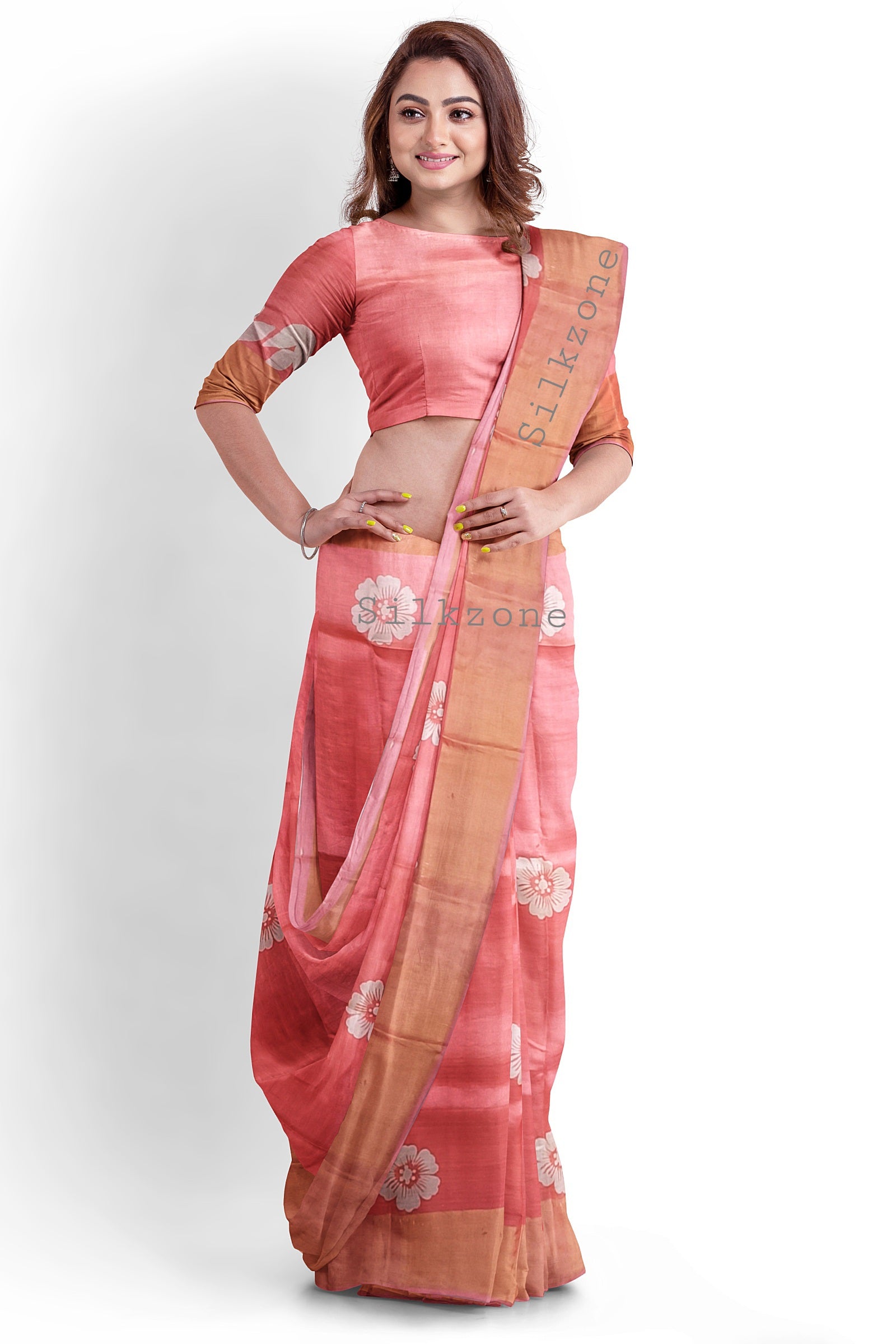 Pure Tussar Silk print saree