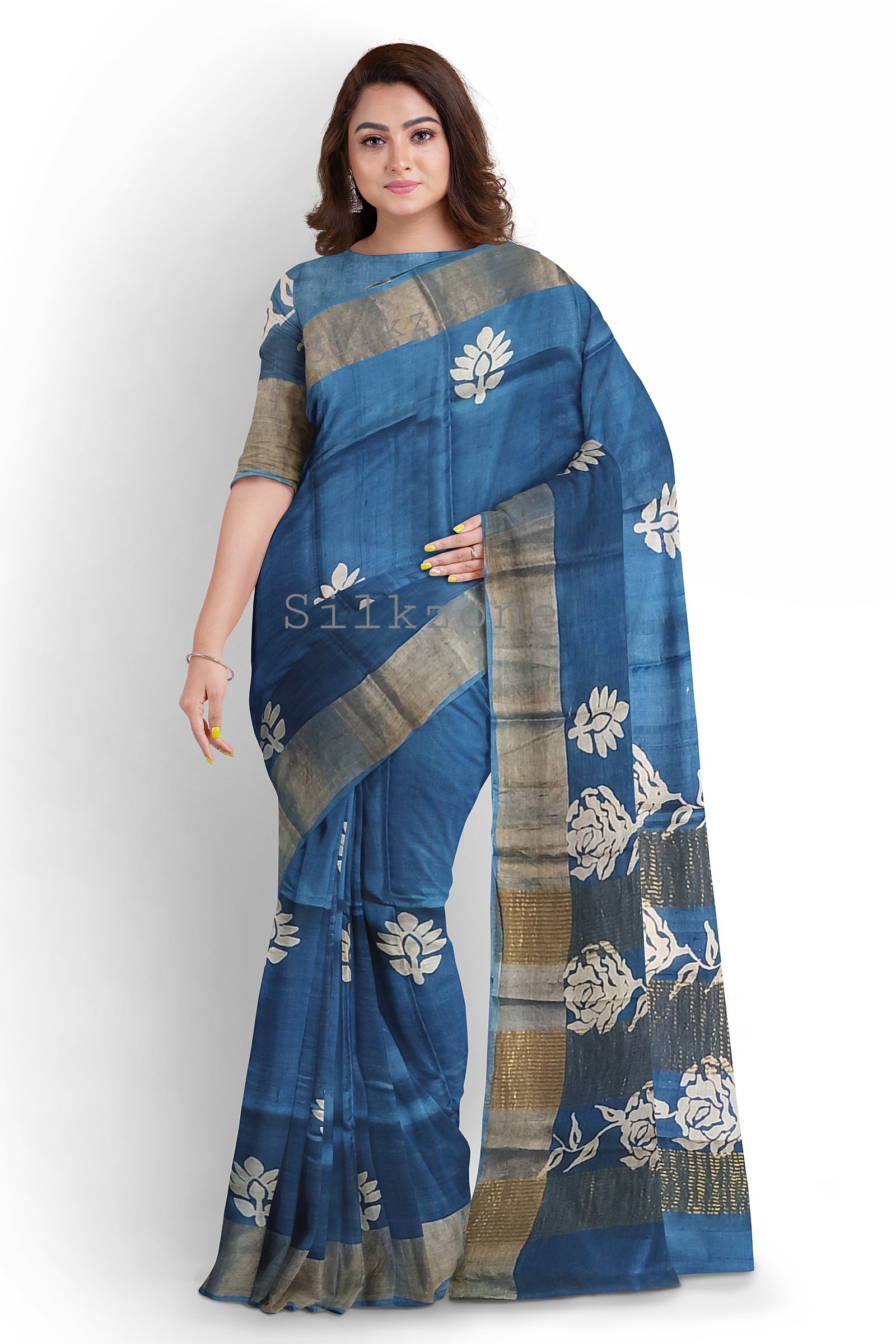 Pure Tussar Silk print saree
