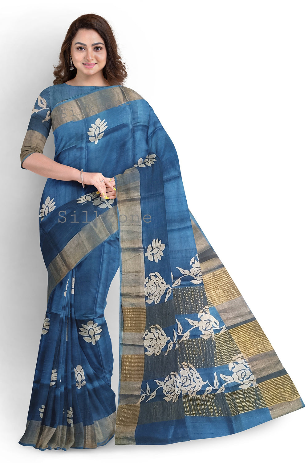 Pure Tussar Silk print saree