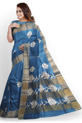 Pure Tussar Silk print saree