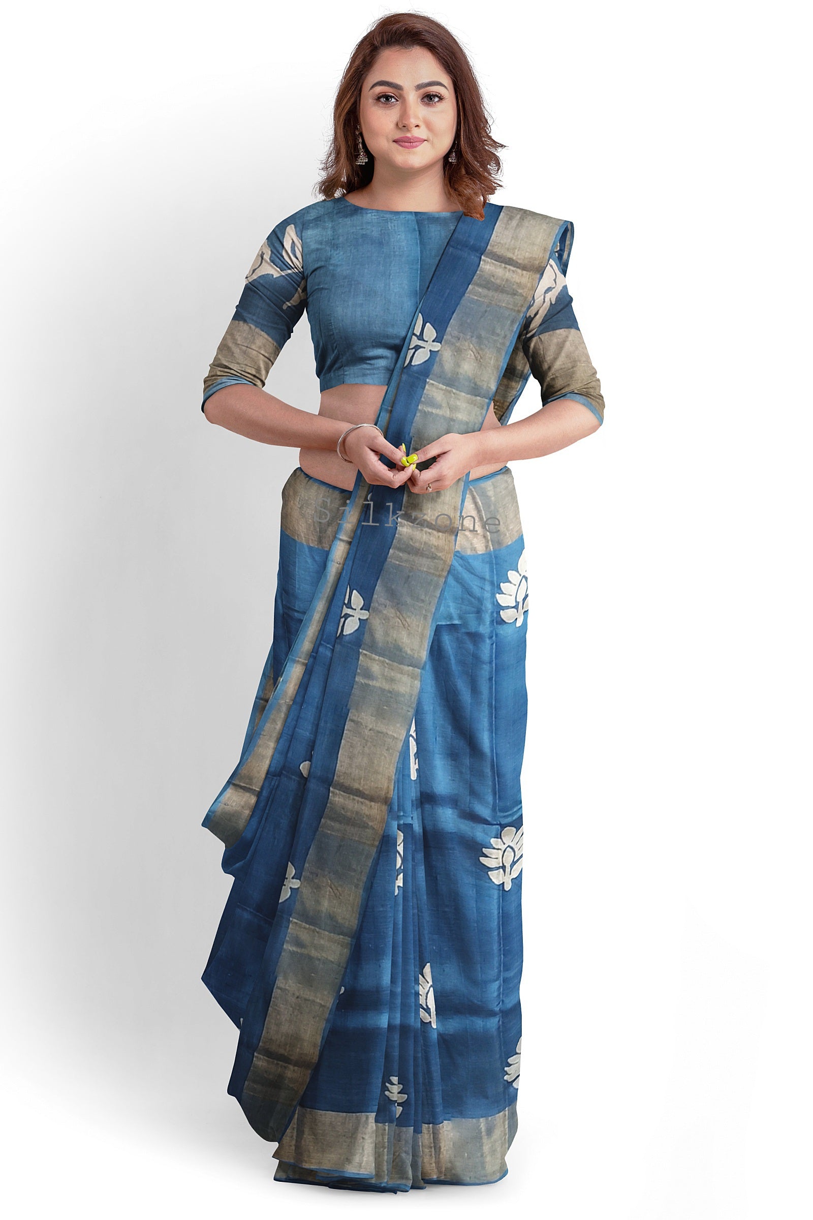 Pure Tussar Silk print saree