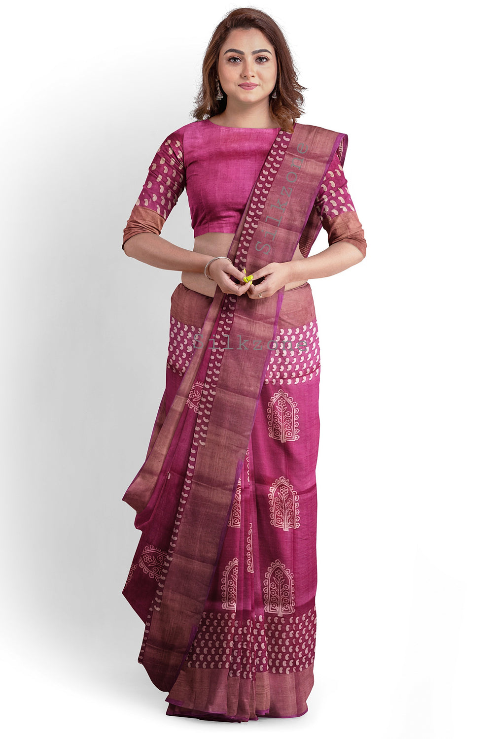 Pure Tussar Silk print saree