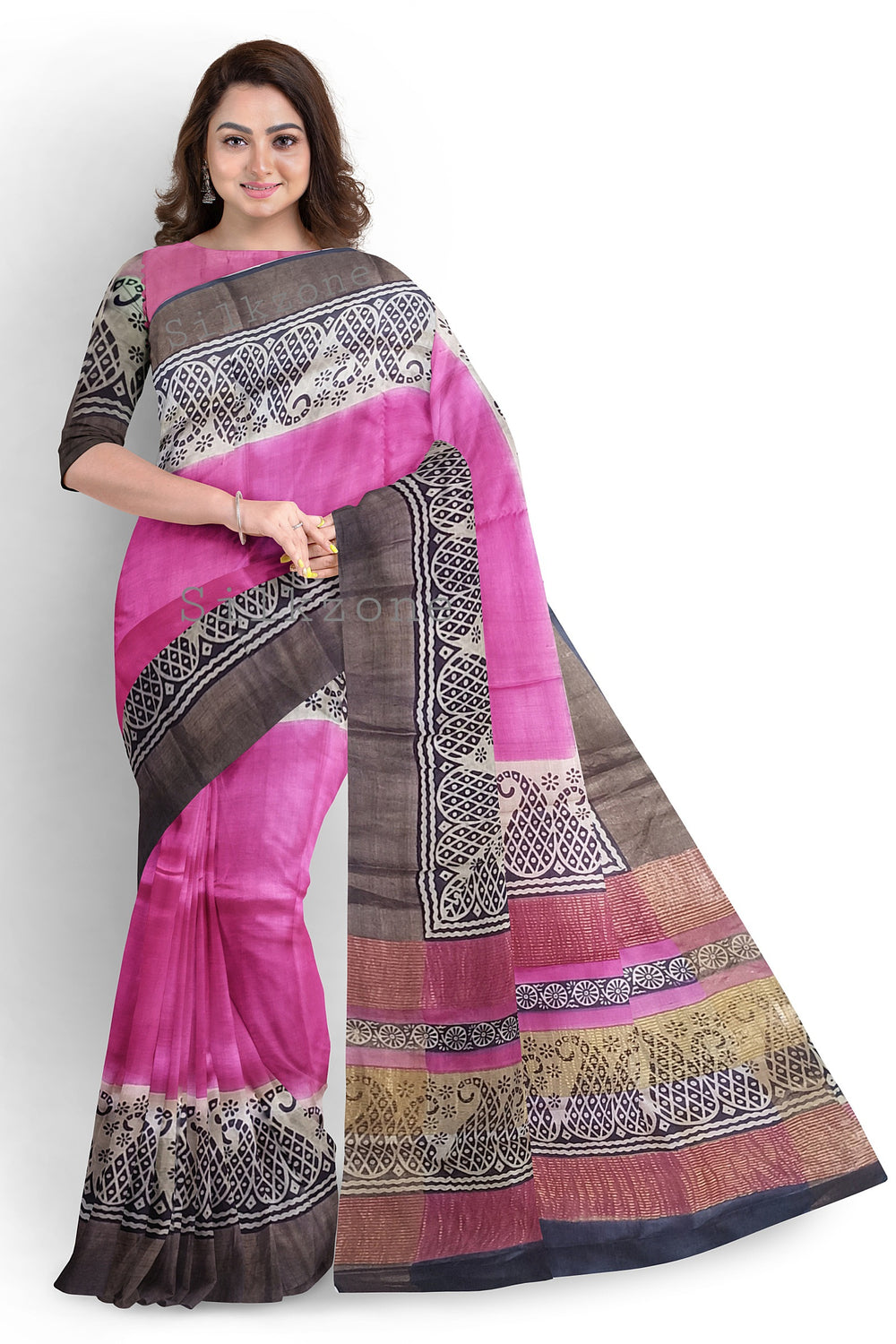 Pure Tussar Silk print saree
