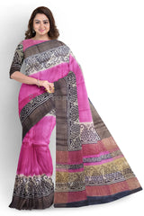 Pure Tussar Silk print saree