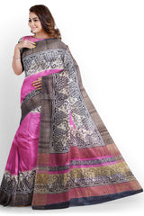 Pure Tussar Silk print saree