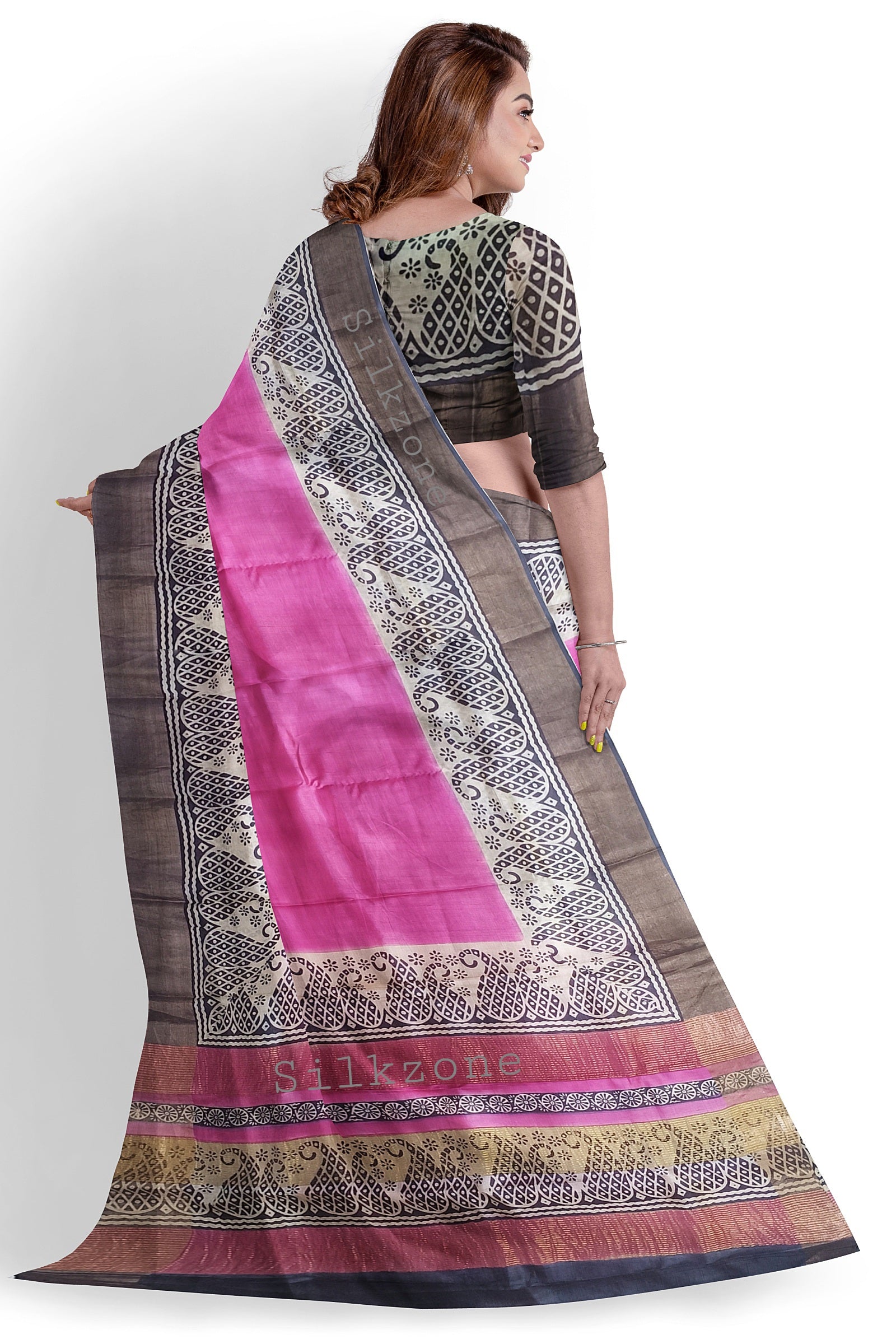 Pure Tussar Silk print saree