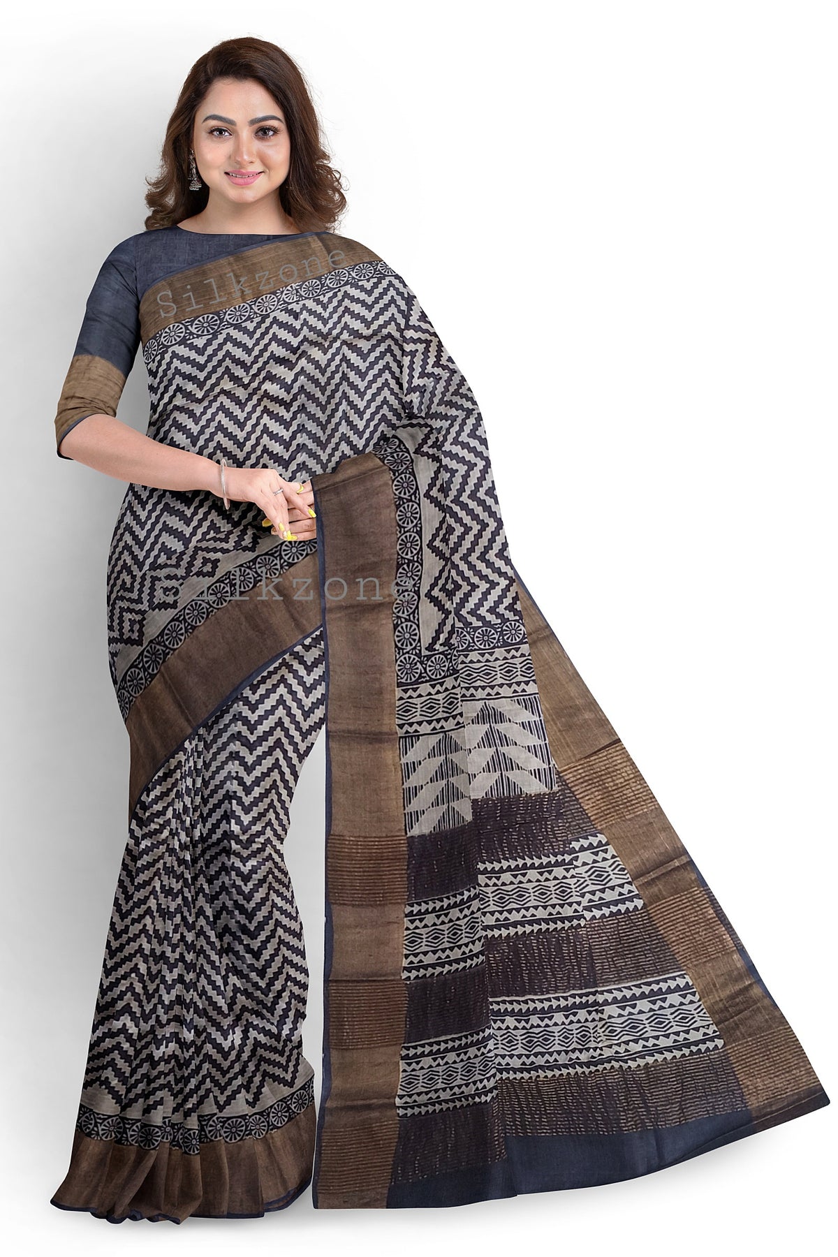 Pure Tussar Silk print saree