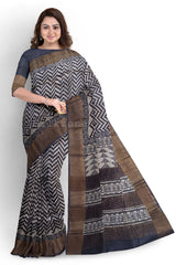 Pure Tussar Silk print saree