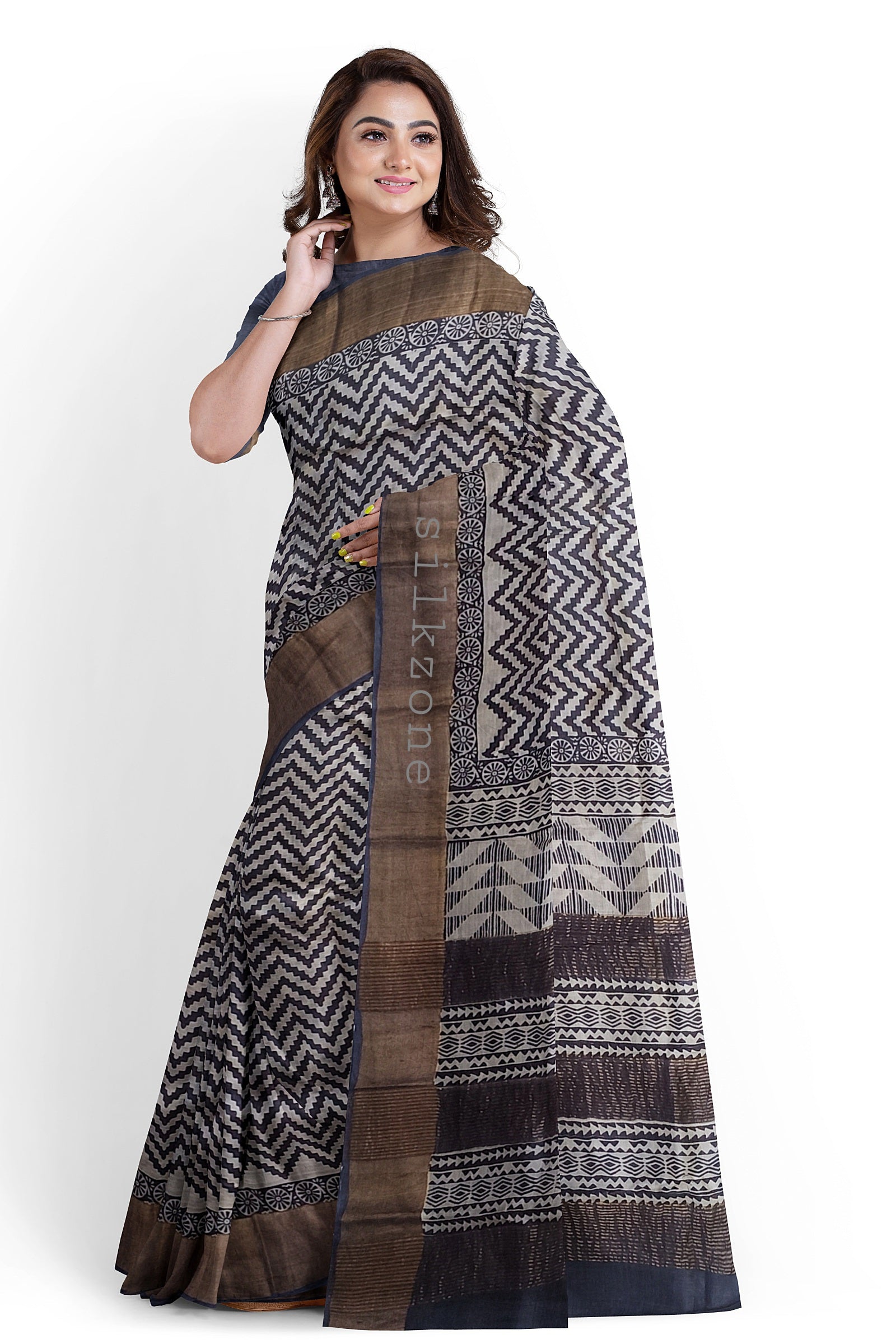 Pure Tussar Silk print saree