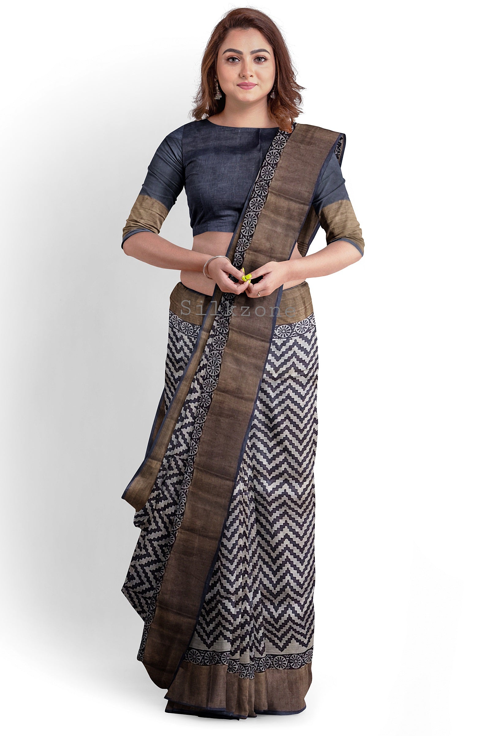 Pure Tussar Silk print saree