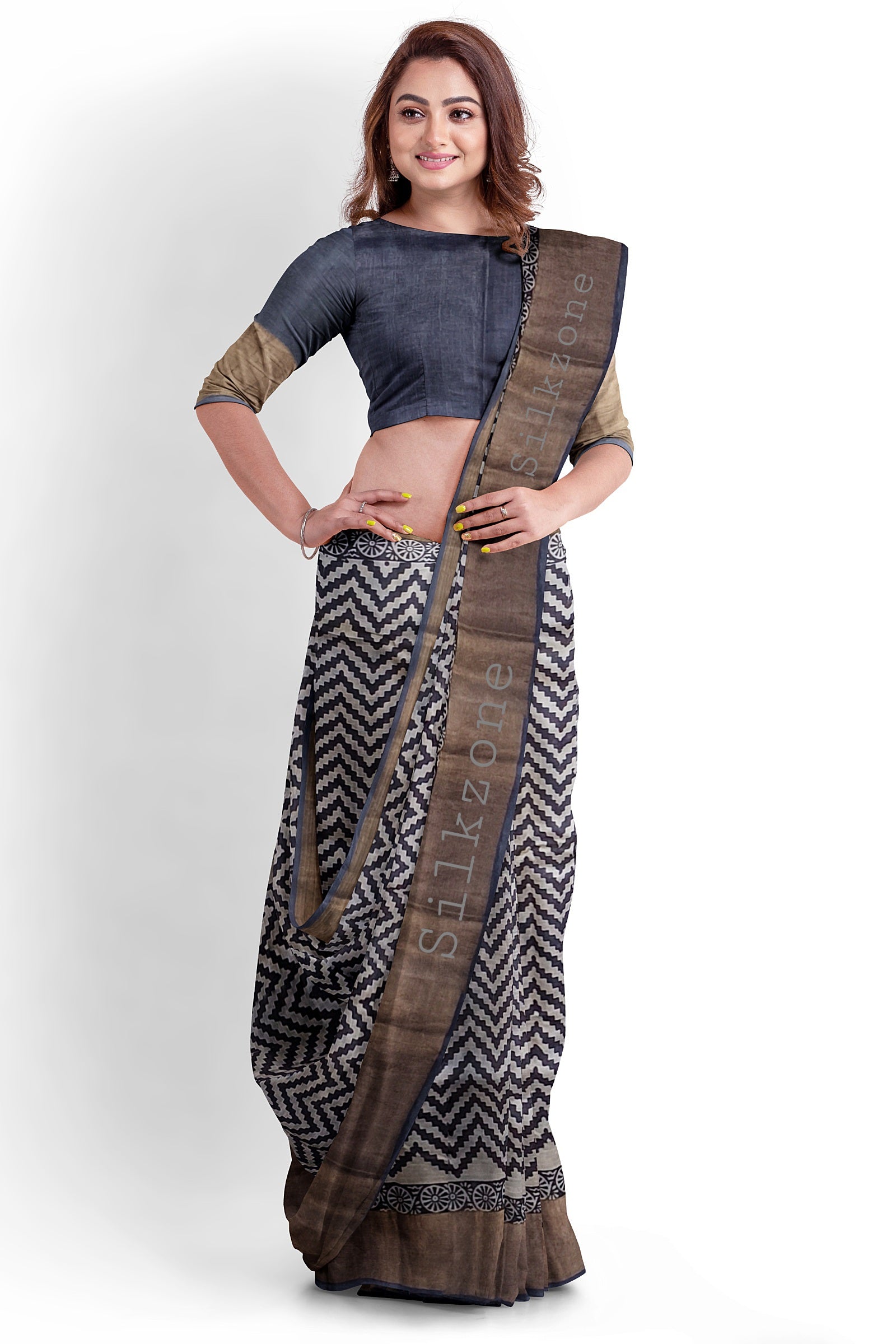 Pure Tussar Silk print saree