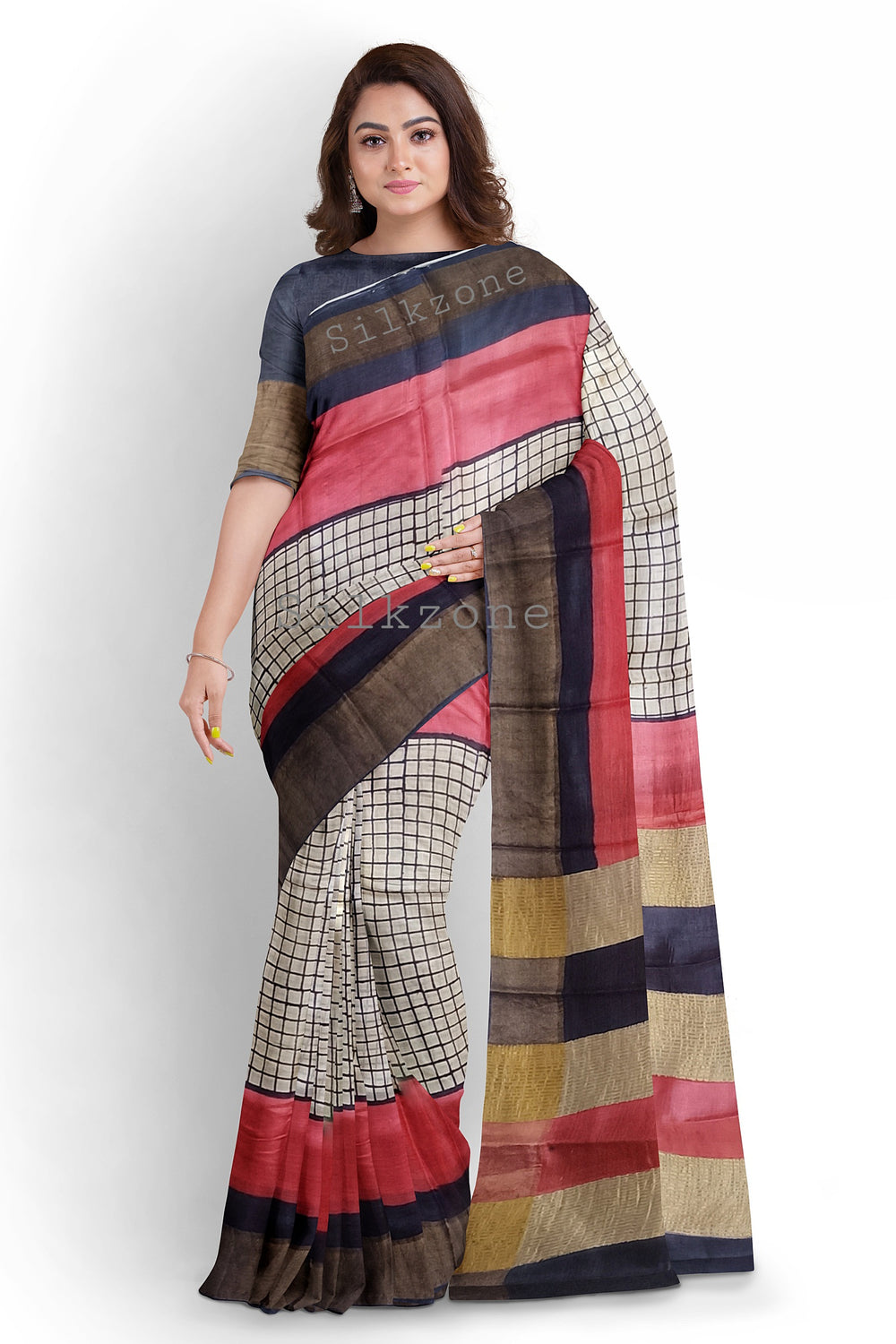 Pure Tussar Silk print saree