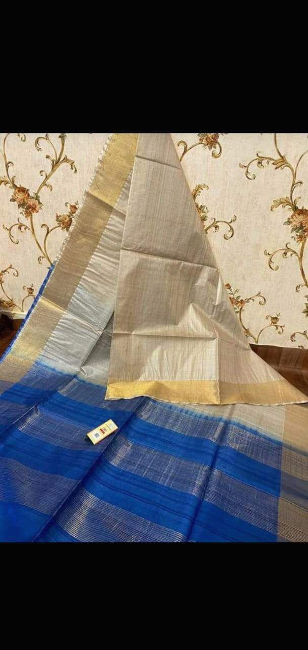 Pure Tussar Silk print saree