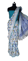 Pure Linen printed saree silkzon.in
