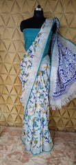 Pure Linen printed saree silkzon.in