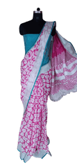 Pure Linen printed saree silkzon.in