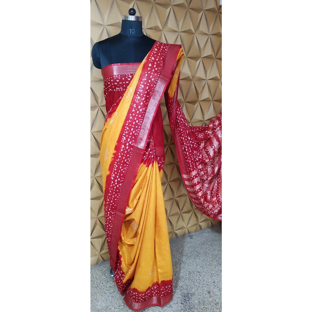 Batik print cotton saree SILK ZONE