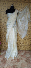 Tussar silk check saree silkzon.in