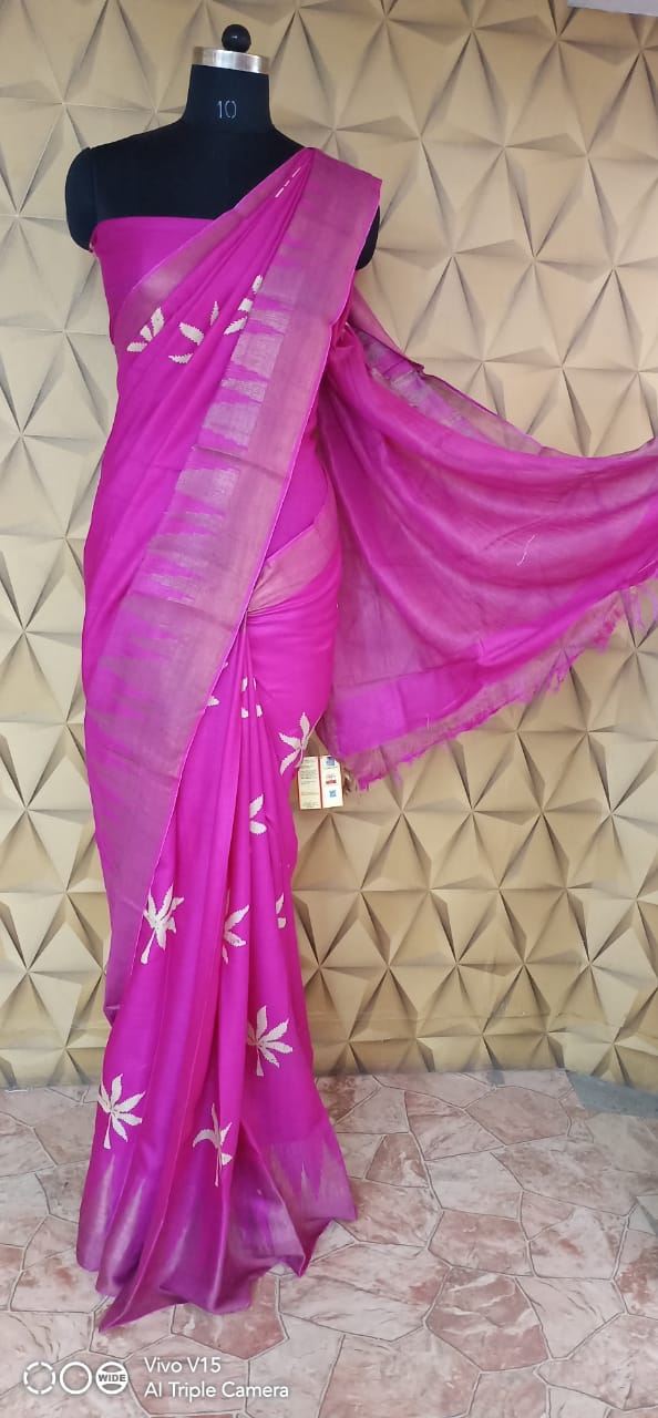 Silk munga print saree silkzon.in