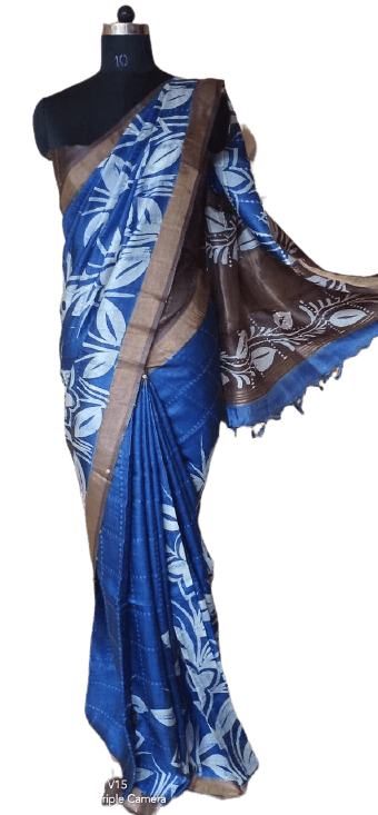 Pure Tussar Silk print saree