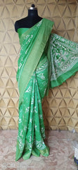 Pure Tussar Silk print saree