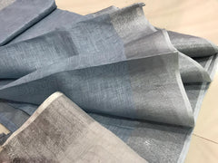 Linen plain saree silkzon.in