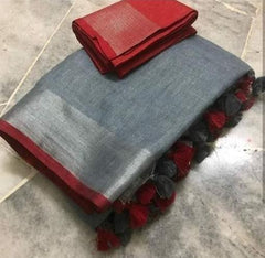 Linen plain sare silkzon.in