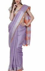 Linen plain saree silkzon.in