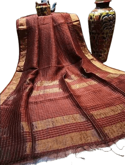 Plain  linen saree silkzon.in