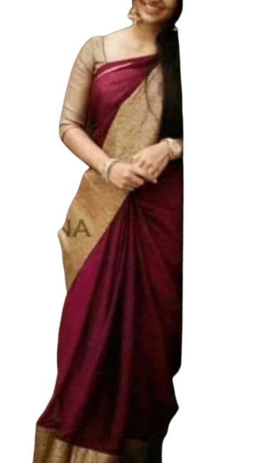 Plain linen saree silkzon.in