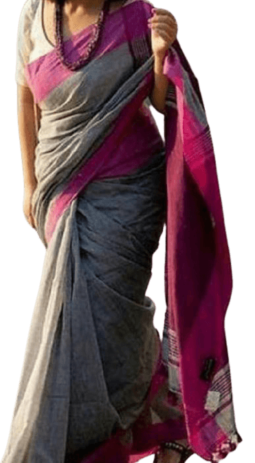 Plain linen saree silkzon.in