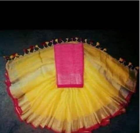 Plain linen saree silkzon.in